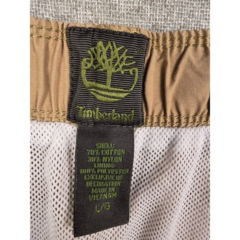Timberland Mens Cargo Hiking Shorts Tan Khaki Integrated Belt Size Large L